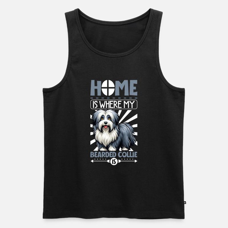 Zuhause - Bearded Collie - Männer Premium Bio Tank Top - Schwarz