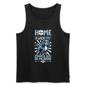 Home - Epagneul Bleu de Picardie - Men's Premium Organic Tank Top - black - Front - AI Model Male 178 light (178cm)