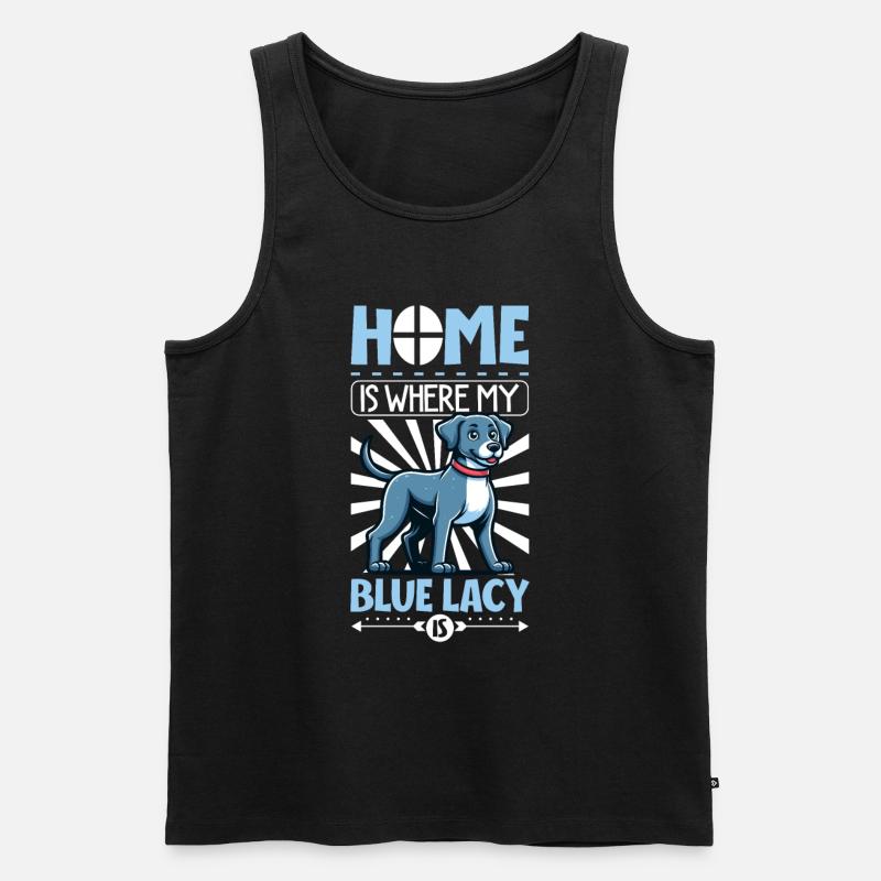 Zuhause - Blue Lacy - Männer Premium Bio Tank Top - Schwarz
