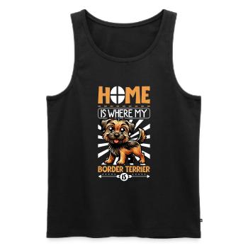 Accueil - Border Terrier - Débardeur bio Premium Homme - noir - Devant - Michal (187cm)
