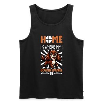 Zuhause - Boykin Spaniel - Männer Premium Bio Tank Top - Schwarz - Vorne - Michal (187cm)