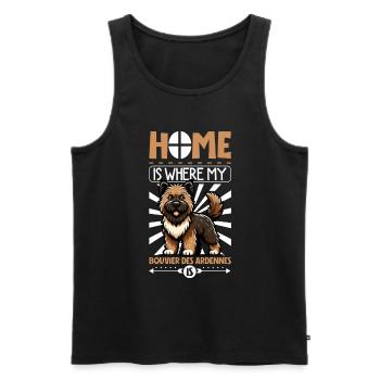 Zuhause - Bouvier des Ardennes - Männer Premium Bio Tank Top - Schwarz - Vorne - AI Model Male 178 light (178cm)