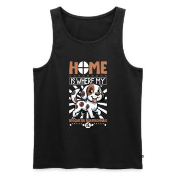 Zuhause - Braque du Bourbonnais - Männer Premium Bio Tank Top - Schwarz - Vorne - AI Model Male 178 light (178cm)