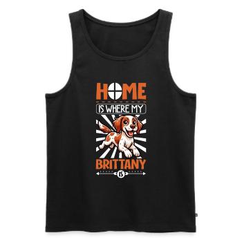Zuhause - Epagneul Breton - Männer Premium Bio Tank Top - Schwarz - Vorne - Michal (187cm)