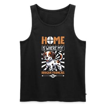 Zuhause - Braque Français - Männer Premium Bio Tank Top - Schwarz - Vorne - AI Model Male 178 light (178cm)