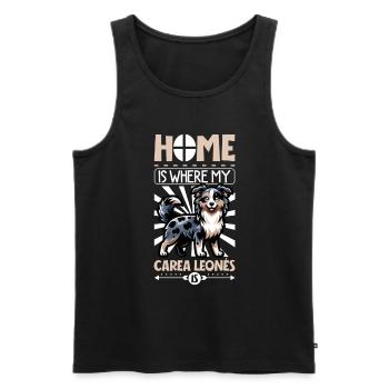 Zuhause - Carea Leonés - Männer Premium Bio Tank Top - Schwarz - Vorne - Michal (187cm)