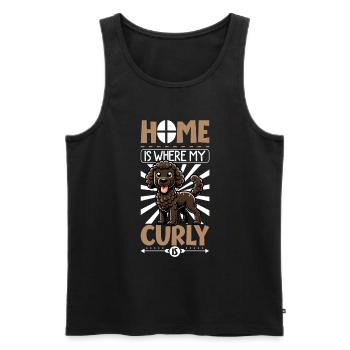Zuhause - Curly-coated Retriever - Männer Premium Bio Tank Top - Schwarz - Vorne - AI Model Male 178 light (178cm)