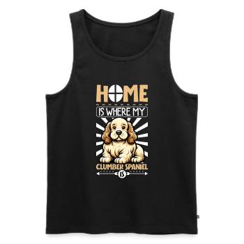 Home - Clumber Spaniel - Men's Premium Organic Tank Top - black - Front - Michal (187cm)