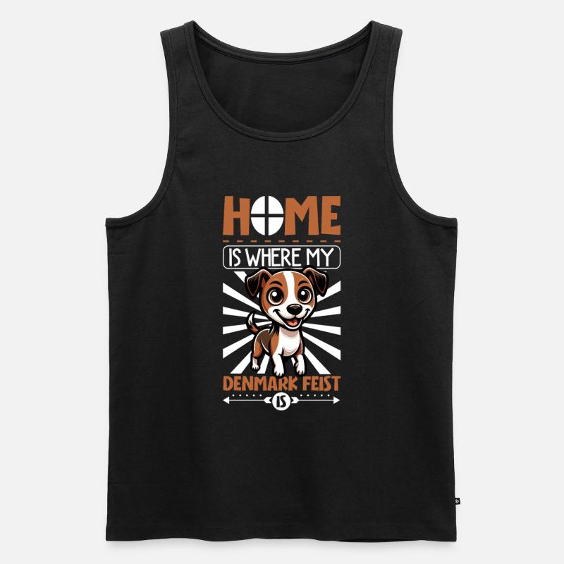 Zuhause - Denmark Feist - Männer Premium Bio Tank Top - Schwarz