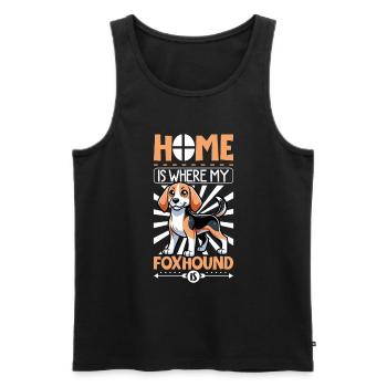 Zuhause - English Foxhound - Männer Premium Bio Tank Top - Schwarz - Vorne - AI Model Male 178 light (178cm)