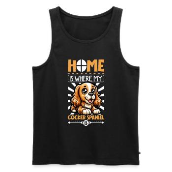 Zuhause - English Cocker Spaniel - Männer Premium Bio Tank Top - Schwarz - Vorne - Michal (187cm)