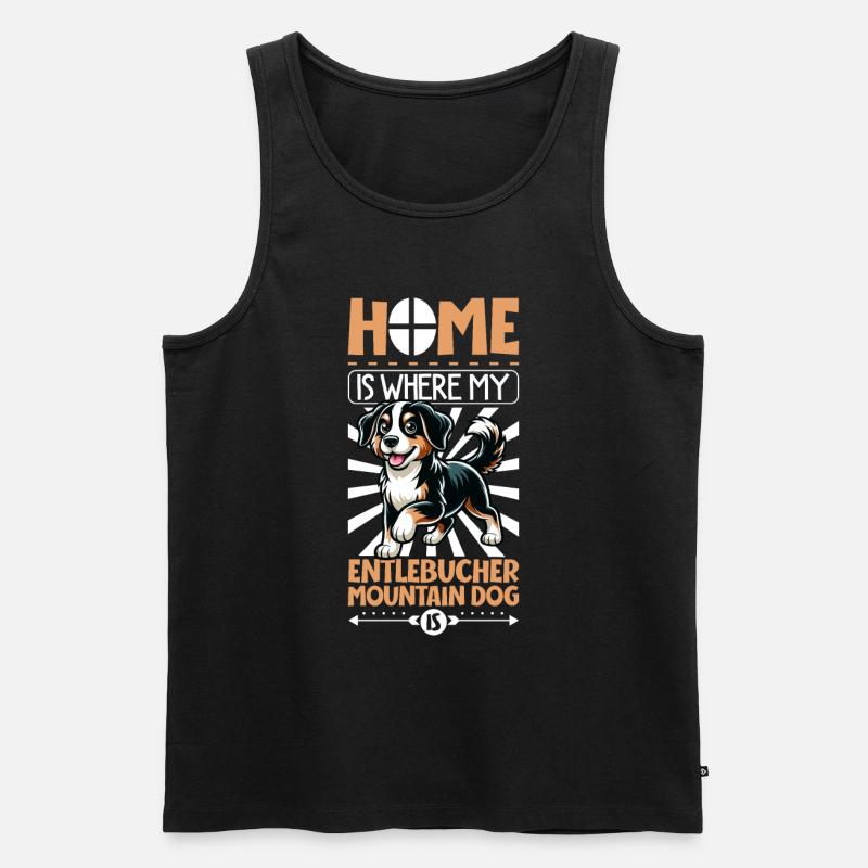 Zuhause - Entlebucher Sennenhund - Männer Premium Bio Tank Top - Schwarz