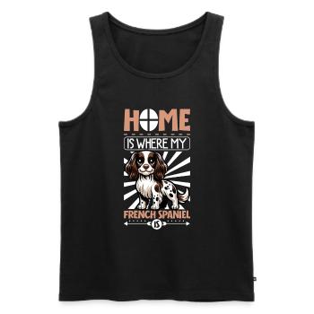 Zuhause - Epagneul Français - Männer Premium Bio Tank Top - Schwarz - Vorne - AI Model Male 178 light (178cm)