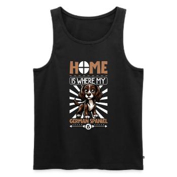 Zuhause - Deutscher Wachtelhund - Männer Premium Bio Tank Top - Schwarz - Vorne - Michal (187cm)
