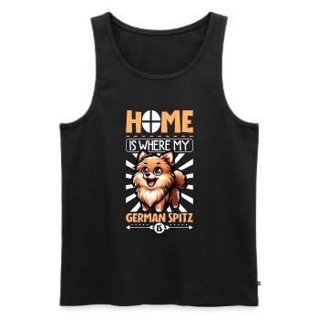 Zuhause - Deutscher Spitz - Männer Premium Bio Tank Top - Schwarz - Vorne - AI Model Male 178 light (178cm)