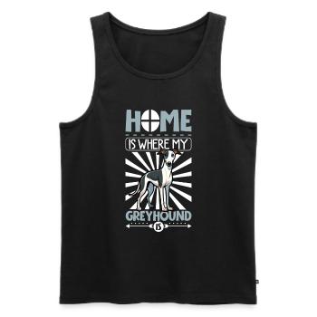 Zuhause - Greyhound - Männer Premium Bio Tank Top - Schwarz - Vorne - AI Model Male 178 light (178cm)