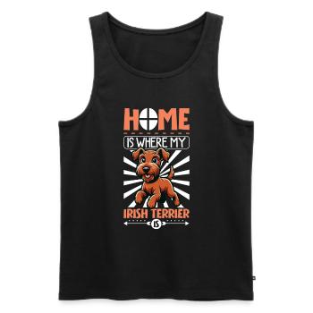 Home - Irish Terrier - Men's Premium Organic Tank Top - black - Front - AI Model Male 178 light (178cm)