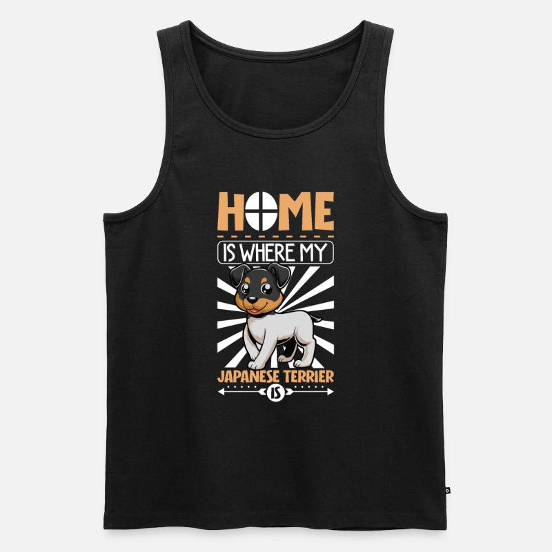 Zuhause - Japanischer Terrier - Männer Premium Bio Tank Top - Schwarz