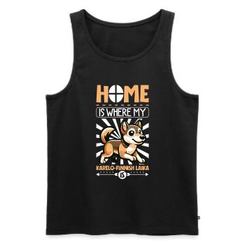 Home - Karelo-Finnish Laika - Men's Premium Organic Tank Top - black - Front - AI Model Male 178 light (178cm)