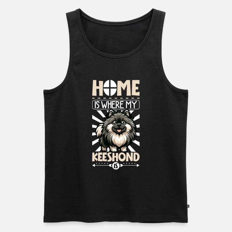 Zuhause - Wolfsspitz - Männer Premium Bio Tank Top - Schwarz