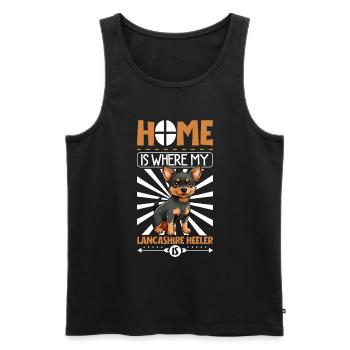Home - Lancashire Heeler - Men's Premium Organic Tank Top - black - Front - AI Model Male 178 light (178cm)