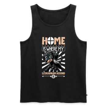 Zuhause - Litauische Bracke - Männer Premium Bio Tank Top - Schwarz - Vorne - AI Model Male 178 light (178cm)