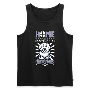 Home - Maremma Abruzzo Shepherd Dog - Men's Premium Organic Tank Top - black - Front - AI Model Male 178 light (178cm)