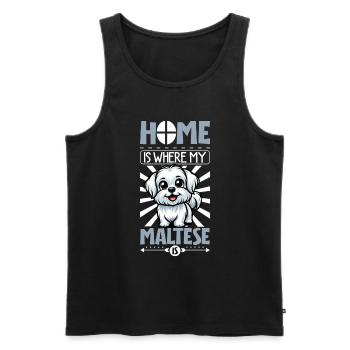 Zuhause - Malteser - Männer Premium Bio Tank Top - Schwarz - Vorne - Michal (187cm)
