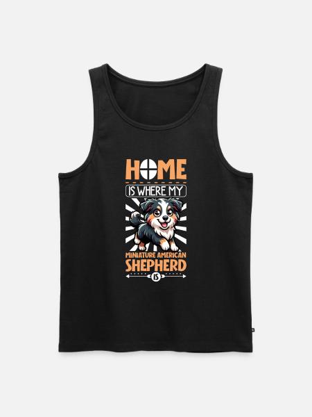 Home - Miniature American Shepherd - Men's Premium Organic Tank Top - black