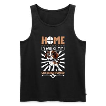 Zuhause - Altdänischer Vorstehhund - Männer Premium Bio Tank Top - Schwarz - Vorne - AI Model Male 178 light (178cm)