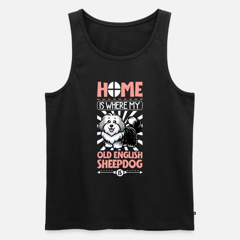 Zuhause - Bobtail - Männer Premium Bio Tank Top - Schwarz