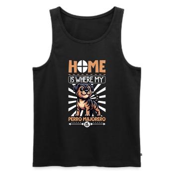 Home - Majorero Canario - Men's Premium Organic Tank Top - black - Front - Michal (187cm)