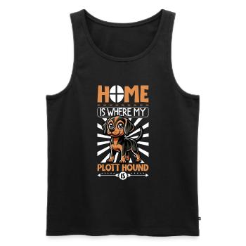 Zuhause - Plott Hound - Männer Premium Bio Tank Top - Schwarz - Vorne - AI Model Male 178 light (178cm)