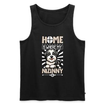 Zuhause - Polski Owczarek Nizinny - Männer Premium Bio Tank Top - Schwarz - Vorne - AI Model Male 178 light (178cm)