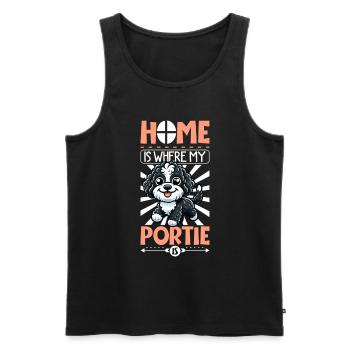 Home - Portuguese Water Dog - Men's Premium Organic Tank Top - black - Front - Michal (187cm)