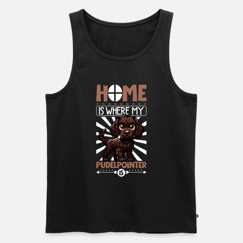 Zuhause - Pudelpointer - Männer Premium Bio Tank Top - Schwarz