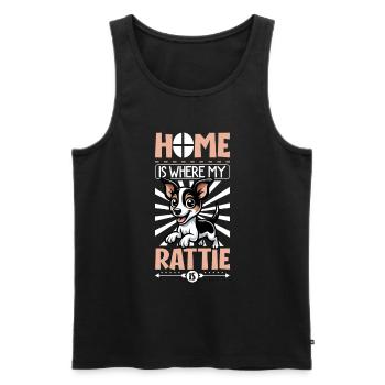Zuhause - Rat Terrier - Männer Premium Bio Tank Top - Schwarz - Vorne - AI Model Male 178 light (178cm)
