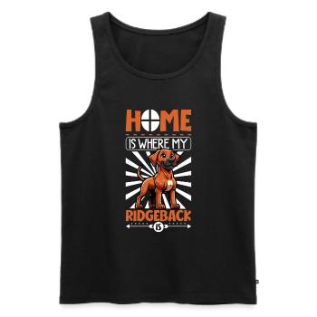 Zuhause - Rhodesian Ridgeback - Männer Premium Bio Tank Top - Schwarz - Vorne - Michal (187cm)