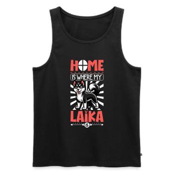 Home - Russian-European Laika - Men's Premium Organic Tank Top - black - Front - AI Model Male 178 light (178cm)