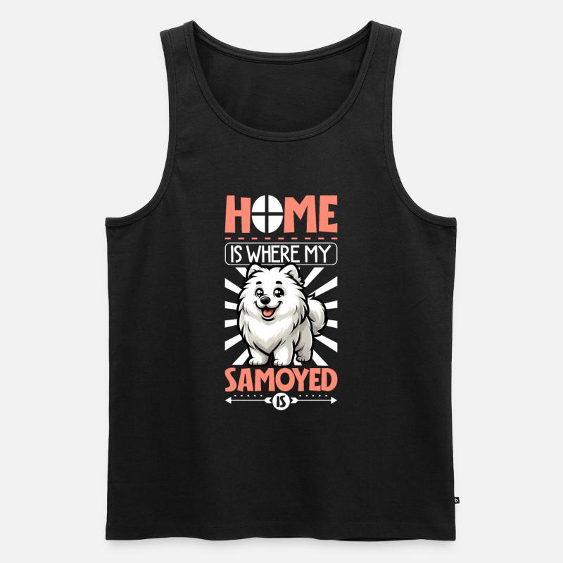 Zuhause - Samojede - Männer Premium Bio Tank Top - Schwarz