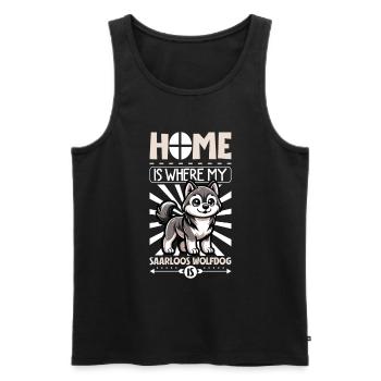 Zuhause - Saarlooswolfhund - Männer Premium Bio Tank Top - Schwarz - Vorne - AI Model Male 178 light (178cm)