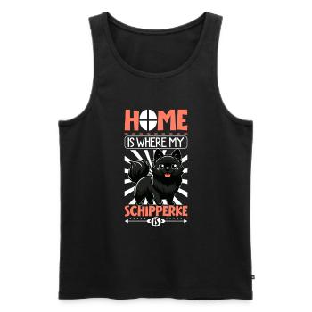 Zuhause - Schipperke - Männer Premium Bio Tank Top - Schwarz - Vorne - AI Model Male 178 light (178cm)