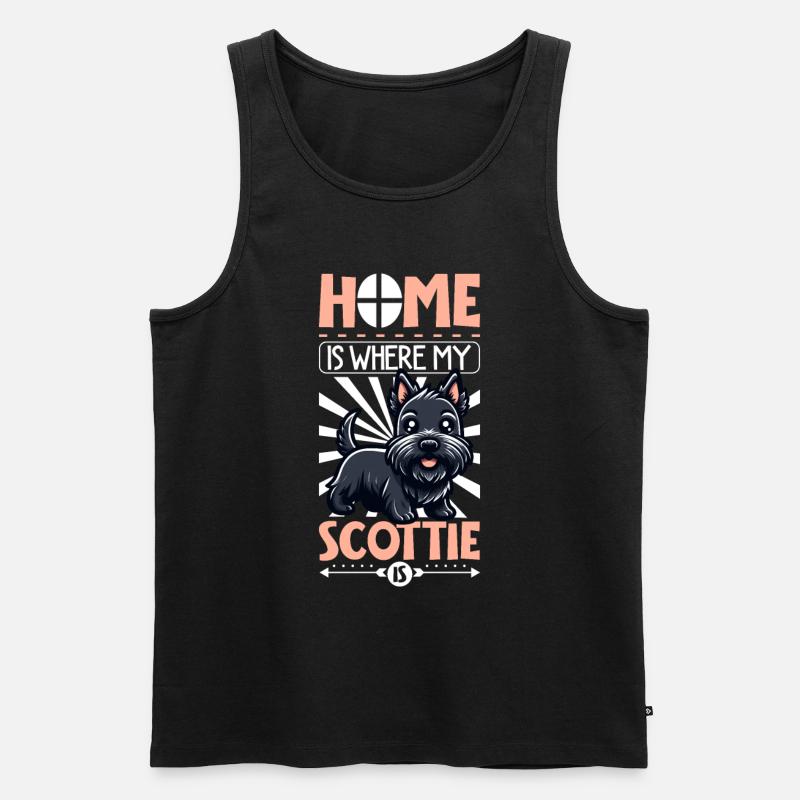 Zuhause - Scottish Terrier - Männer Premium Bio Tank Top - Schwarz