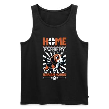 Zuhause - Serbischer Laufhund - Männer Premium Bio Tank Top - Schwarz - Vorne - AI Model Male 178 light (178cm)