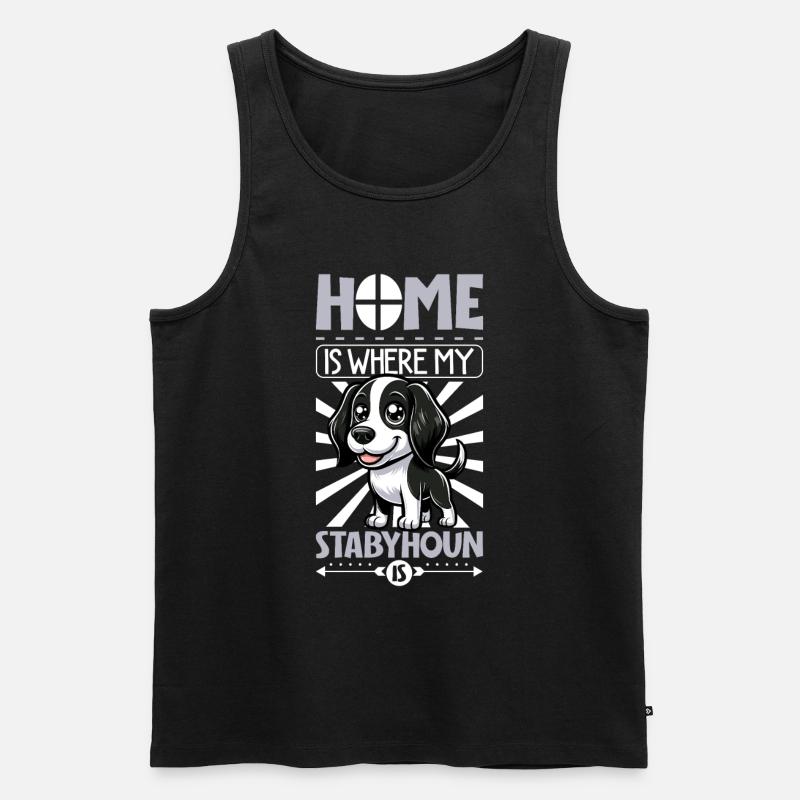 Zuhause - Stabyhoun - Männer Premium Bio Tank Top - Schwarz