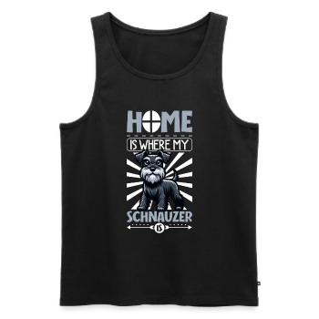 Zuhause - Schnauzer - Männer Premium Bio Tank Top - Schwarz - Vorne - Michal (187cm)