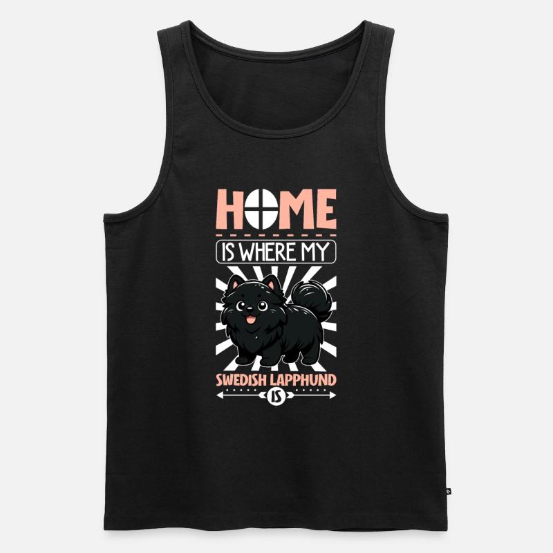 Zuhause - Schwedischer Lapphund - Männer Premium Bio Tank Top - Schwarz
