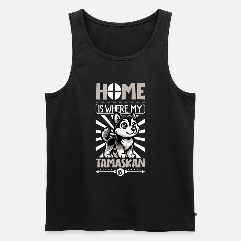 Zuhause - Tamaskan - Männer Premium Bio Tank Top - Schwarz