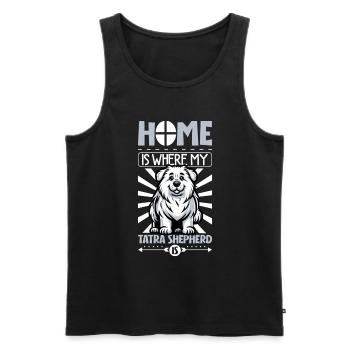 Zuhause - Polski Owczarek Podhalanski - Männer Premium Bio Tank Top - Schwarz - Vorne - AI Model Male 178 light (178cm)