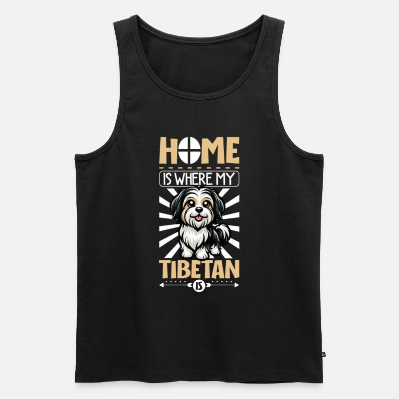 Zuhause - Tibet-Terrier - Männer Premium Bio Tank Top - Schwarz